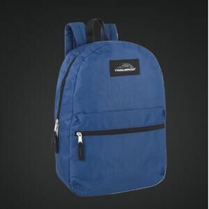 Navy Blue Trailmaker 17" Zippered Backpack With Adjustable Padded Straps